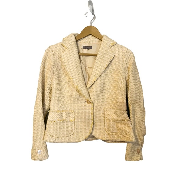 Ann Taylor Yellow Tweed Buttoned Blazer Jacket - Women’s 6 Petite - Picture 1 of 6